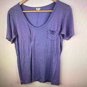 Aritzia Babaton Women's Mauve Short Sleeve T Shirt Scoop Neck Size L
